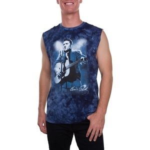 Elvis Presley Blue Sleeveless Graphic Tie-Dye Tank Top Size 2XL